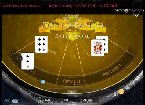 Игра Punto Banco Batticuore Privee  играть бесплатно онлайн